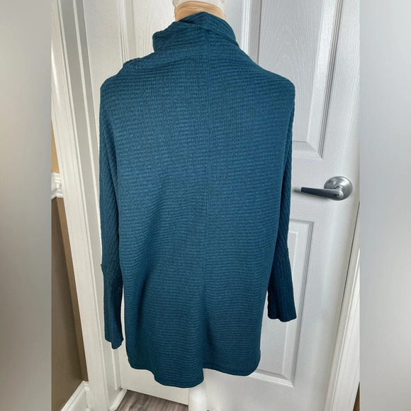 Free People We The Free Kitty Thermal Mock Cowl Neck Ocean Blue Teal XS - Picture 7 of 9